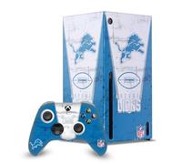 Head Case Designs Officially Licensed NFL Banner Detroit Lions Game Console Wrap and Game Controller Skin Bundle Compatible With Xbox Series X