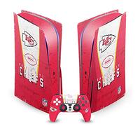Head Case Designs Officially Licensed NFL Banner Kansas City Chiefs Vinyl Faceplate Sticker Gaming Skin Decal Cover Compatible With Sony PlayStation 5 PS5 Disc Edition Console & DualSense Controller
