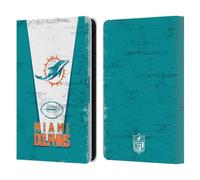 Head Case Designs Officially Licensed NFL Banner Miami Dolphins Logo Art Leather Wallet Case Compatible With Amazon Kindle 11th Gen 6in 2022