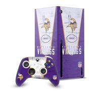 Head Case Designs Officially Licensed NFL Banner Minnesota Vikings Game Console Wrap and Game Controller Skin Bundle Compatible With Xbox Series X