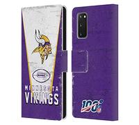 Head Case Designs Officially Licensed NFL Banner Minnesota Vikings Logo Art Leather Wallet Case Compatible With Samsung Galaxy S20 / S20 5G