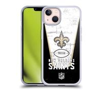 Head Case Designs Officially Licensed NFL Banner New Orleans Saints Logo Art Gel Case [Military Grade Protection] Compatible with Apple iPhone 13 and Compatible with MagSafe