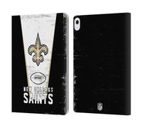 Head Case Designs Officially Licensed NFL Banner New Orleans Saints Logo Art Leather Wallet Case Compatible With Apple iPad Air 13 2024/2025