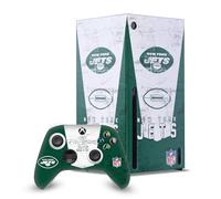 Head Case Designs Officially Licensed NFL Banner New York Jets Game Console Wrap and Game Controller Skin Bundle Compatible With Xbox Series X