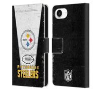 Head Case Designs Officially Licensed NFL Banner Pittsburgh Steelers Logo Art Leather Wallet Case Compatible With Apple iPhone 16e / iPhone 17e