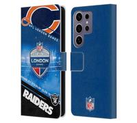 Head Case Designs Officially Licensed NFL Bears VS. Raiders 2019 London Games Leather Wallet Case Compatible with Samsung Galaxy S25 Ultra