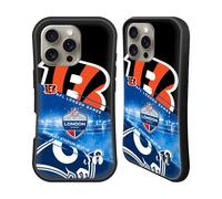 Head Case Designs Officially Licensed NFL Bengals VS. Rams 2019 London Games Hybrid Case Compatible With Apple iPhone 16 Pro