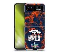 Head Case Designs Officially Licensed NFL Broncos Marble 2026 Super Bowl LX Hard Back Case Compatible With Motorola Razr 40 / Razr 2023