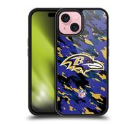 Head Case Designs Officially Licensed NFL Camou Baltimore Ravens Logo Gel Armour Case [Military Grade Drop Protection] Compatible With Apple iPhone 15
