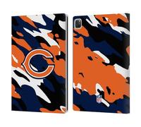 Head Case Designs Officially Licensed NFL Camou Chicago Bears Logo Leather Wallet Case Compatible With Apple iPad Pro 13 M4 2024