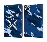 Head Case Designs Officially Licensed NFL Camou Dallas Cowboys Logo Leather Wallet Case Compatible With Apple iPad Air 13 2024/2025