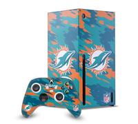 Head Case Designs Officially Licensed NFL Camou Miami Dolphins Game Console Wrap and Game Controller Skin Bundle Compatible With Xbox Series X