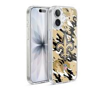 Head Case Designs Officially Licensed NFL Camou New Orleans Saints Logo Gel Case [Military Grade Protection] Compatible with Apple iPhone 17 and Compatible with MagSafe