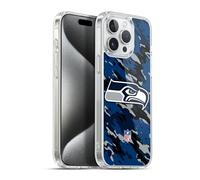 Head Case Designs Officially Licensed NFL Camou Seattle Seahawks Logo Gel Case [Military Grade Protection] Compatible With Apple iPhone 15 Pro Max