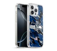 Head Case Designs Officially Licensed NFL Camou Seattle Seahawks Logo Gel Case [Military Grade Protection] Compatible With Apple iPhone 16 Pro Max