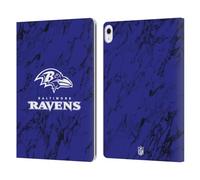 Head Case Designs Officially Licensed NFL Coloured Marble Baltimore Ravens Graphics Leather Wallet Case Compatible With Apple iPad Air 13 2024/2025