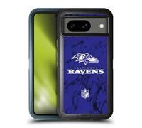 Head Case Designs Officially Licensed NFL Coloured Marble Baltimore Ravens Graphics Ultra-Armoured Shockproof Case Compatible With Google Pixel 8