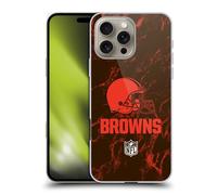 Head Case Designs Officially Licensed NFL Coloured Marble Cleveland Browns Graphics Hard Back Case Compatible With Apple iPhone 16 Pro Max