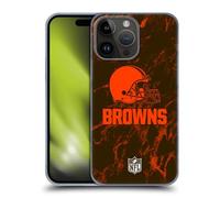 Head Case Designs Officially Licensed NFL Coloured Marble Cleveland Browns Graphics Hard Back Case Compatible With Apple iPhone 15 Pro Max