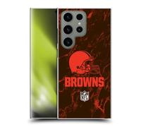 Head Case Designs Officially Licensed NFL Coloured Marble Cleveland Browns Graphics Hard Back Case Compatible With Samsung Galaxy S24 Ultra 5G