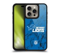 Head Case Designs Officially Licensed NFL Coloured Marble Detroit Lions Graphics Gel Armour Case [Military Grade Drop Protection] Compatible With Apple iPhone 16 Pro