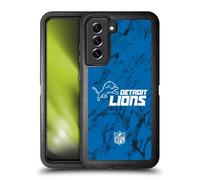 Head Case Designs Officially Licensed NFL Coloured Marble Detroit Lions Graphics Ultra-Armoured Shockproof Case Compatible With Samsung Galaxy S21 FE 5G