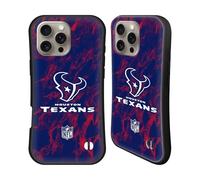 Head Case Designs Officially Licensed NFL Coloured Marble Houston Texans Graphics Hybrid Case Compatible With Apple iPhone 16 Pro Max