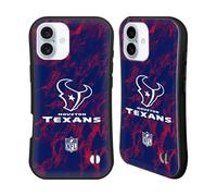 Head Case Designs Officially Licensed NFL Coloured Marble Houston Texans Graphics Hybrid Case Compatible With Apple iPhone 16 Plus