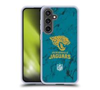 Head Case Designs Officially Licensed NFL Coloured Marble Jacksonville Jaguars Graphics Gel Case [Military Grade Protection] Compatible with Samsung Galaxy S24 FE and Compatible with MagSafe