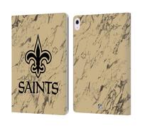 Head Case Designs Officially Licensed NFL Coloured Marble New Orleans Saints Graphics Leather Wallet Case Compatible With Apple iPad Air 13 2024/2025