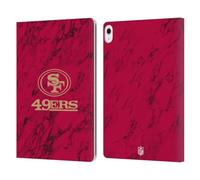 Head Case Designs Officially Licensed NFL Coloured Marble San Francisco 49ers Graphics Leather Wallet Case Compatible With Apple iPad Air 13 2024/2025