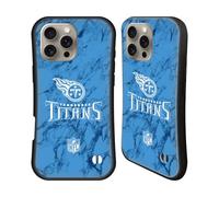 Head Case Designs Officially Licensed NFL Coloured Marble Tennessee Titans Graphics Hybrid Case Compatible With Apple iPhone 16 Pro Max