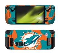 Head Case Designs Officially Licensed NFL Cow Miami Dolphins Vinyl Sticker Skin Decal Cover Compatible With Steam Deck OLED