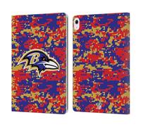 Head Case Designs Officially Licensed NFL Digital Camouflage Baltimore Ravens Graphics Leather Wallet Case Compatible With Apple iPad Air 13 2024/2025