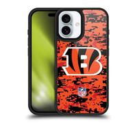 Head Case Designs Officially Licensed NFL Digital Camouflage Cincinnati Bengals Graphics Gel Armour Case [Military Grade Protection] Compatible With Apple iPhone 16