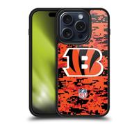 Head Case Designs Officially Licensed NFL Digital Camouflage Cincinnati Bengals Graphics Gel Armour Case [Military Grade Protection] Compatible With Apple iPhone 15 Pro