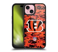 Head Case Designs Officially Licensed NFL Digital Camouflage Cincinnati Bengals Graphics Gel Armour Case [Military Grade Protection] Compatible With Apple iPhone 15