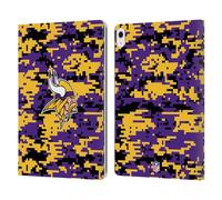 Head Case Designs Officially Licensed NFL Digital Camouflage Minnesota Vikings Graphics Leather Wallet Case Compatible With Apple iPad Air 13 2024/2025