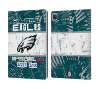 Head Case Designs Officially Licensed NFL Eagles All Wins 2025 Super Bowl LIX Champions Leather Wallet Case Compatible With Apple iPad Pro 12.9 2020/2021/2022
