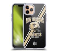 Head Case Designs Officially Licensed NFL Football Stripes New Orleans Saints Logo Art Gel Case [Military Grade Protection] Compatible with Apple iPhone 11 Pro and Compatible with MagSafe