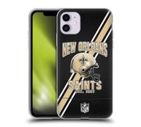 Head Case Designs Officially Licensed NFL Football Stripes New Orleans Saints Logo Art Soft Gel Case [Military Grade Protection] Compatible With Apple iPhone 11