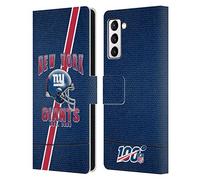 Head Case Designs Officially Licensed NFL Football Stripes New York Giants Logo Art Leather Wallet Case Compatible With Samsung Galaxy S21+ 5G