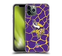 Head Case Designs Officially Licensed NFL Giraffe Animal Print Minnesota Vikings Art Gel Case [Military Grade Protection] Compatible with Apple iPhone 11 Pro and Compatible with MagSafe