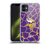 Head Case Designs Officially Licensed NFL Giraffe Animal Print Minnesota Vikings Art Gel Case [Military Grade Protection] Compatible with Apple iPhone 11 and Compatible with MagSafe