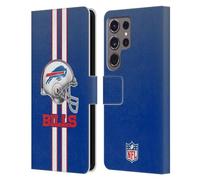 Head Case Designs Officially Licensed NFL Helmet Buffalo Bills Logo Leather Wallet Case Compatible With Samsung Galaxy S24 Ultra 5G