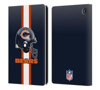 Head Case Designs Officially Licensed NFL Helmet Chicago Bears Logo Leather Wallet Case Compatible With Amazon Fire 7 2022