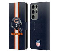 Head Case Designs Officially Licensed NFL Helmet Chicago Bears Logo Leather Wallet Case Compatible With Samsung Galaxy S23 Ultra 5G