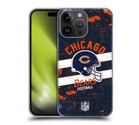 Head Case Designs Officially Licensed NFL Helmet Distressed Chicago Bears Logo Art Hard Back Case Compatible With Apple iPhone 15 Pro Max