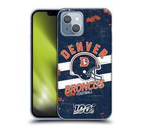 Head Case Designs Officially Licensed NFL Helmet Distressed Denver Broncos Logo Art Gel Case [Military Grade Protection] Compatible with Apple iPhone 14 and Compatible with MagSafe