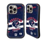 Head Case Designs Officially Licensed NFL Helmet Distressed Houston Texans Logo Art Hybrid Case Compatible With Apple iPhone 16 Pro